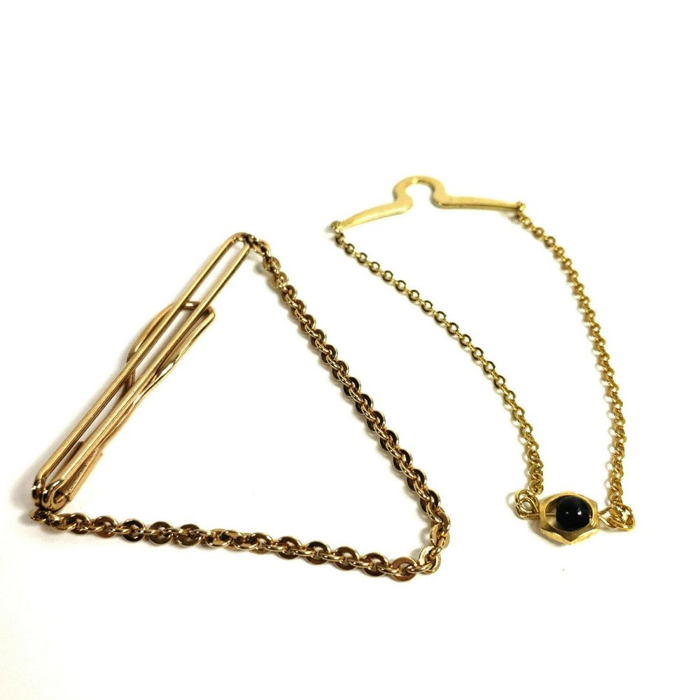 Gold Tone Tie Chains Set of 2 Swank